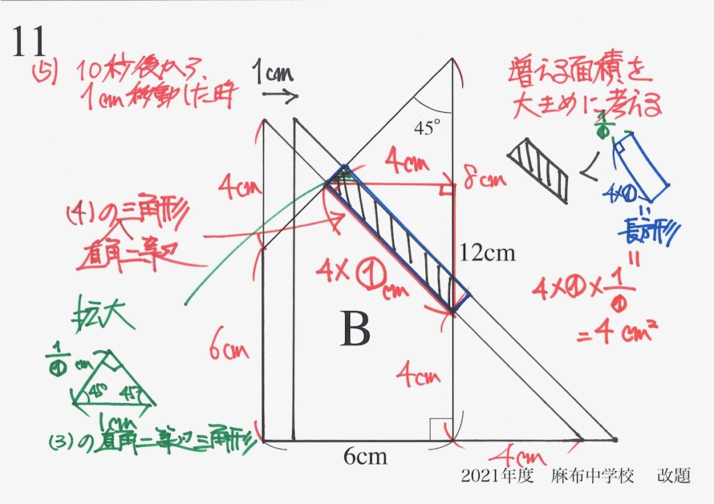 算数実践74 問題 11 5 解き方 長方形と面積 麻布中21年算数 中学受験 新教育紀行 本質的教育と中学受験 中学高校の学び